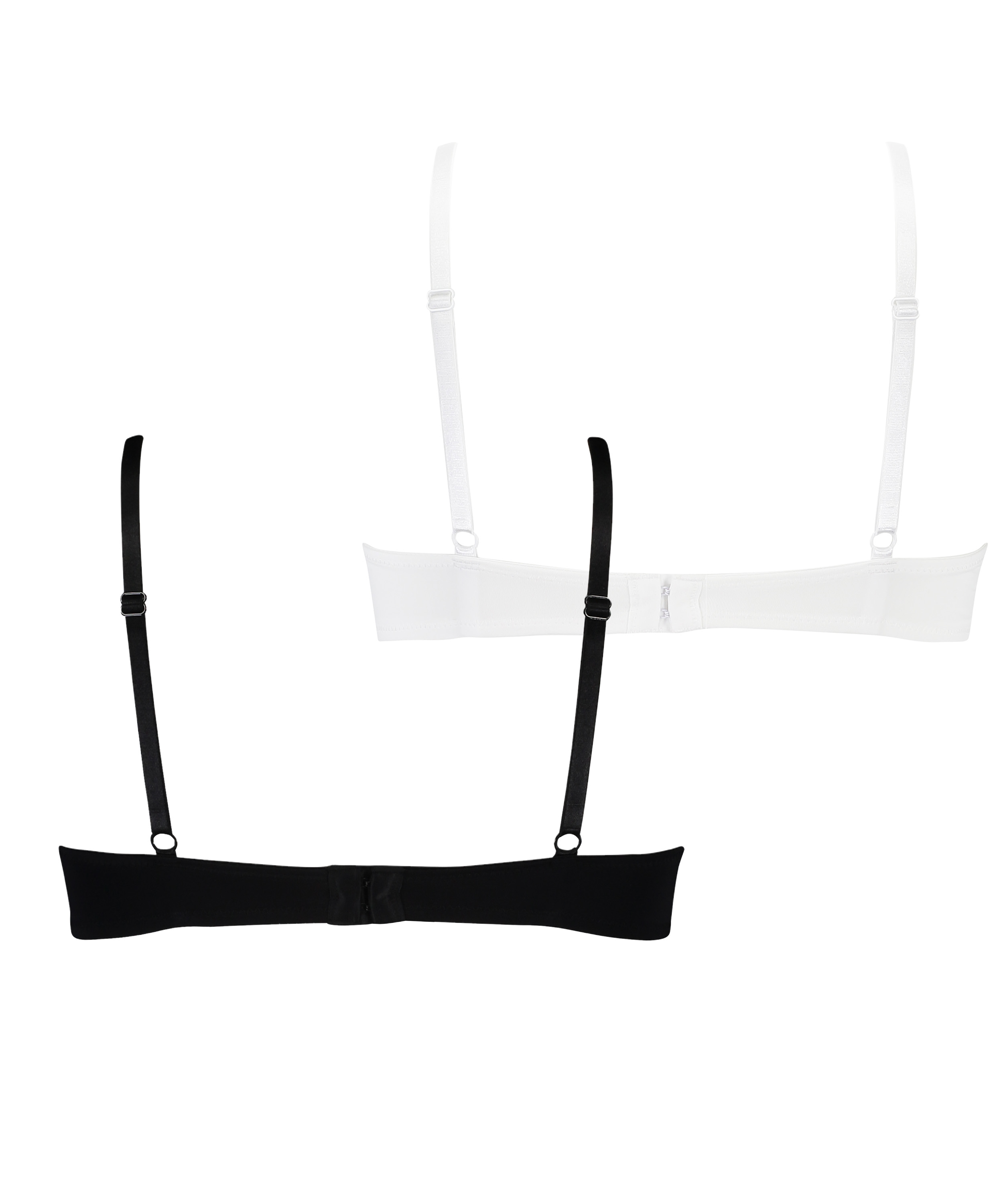 2-pakning med polstret spile-BH, Svart, main