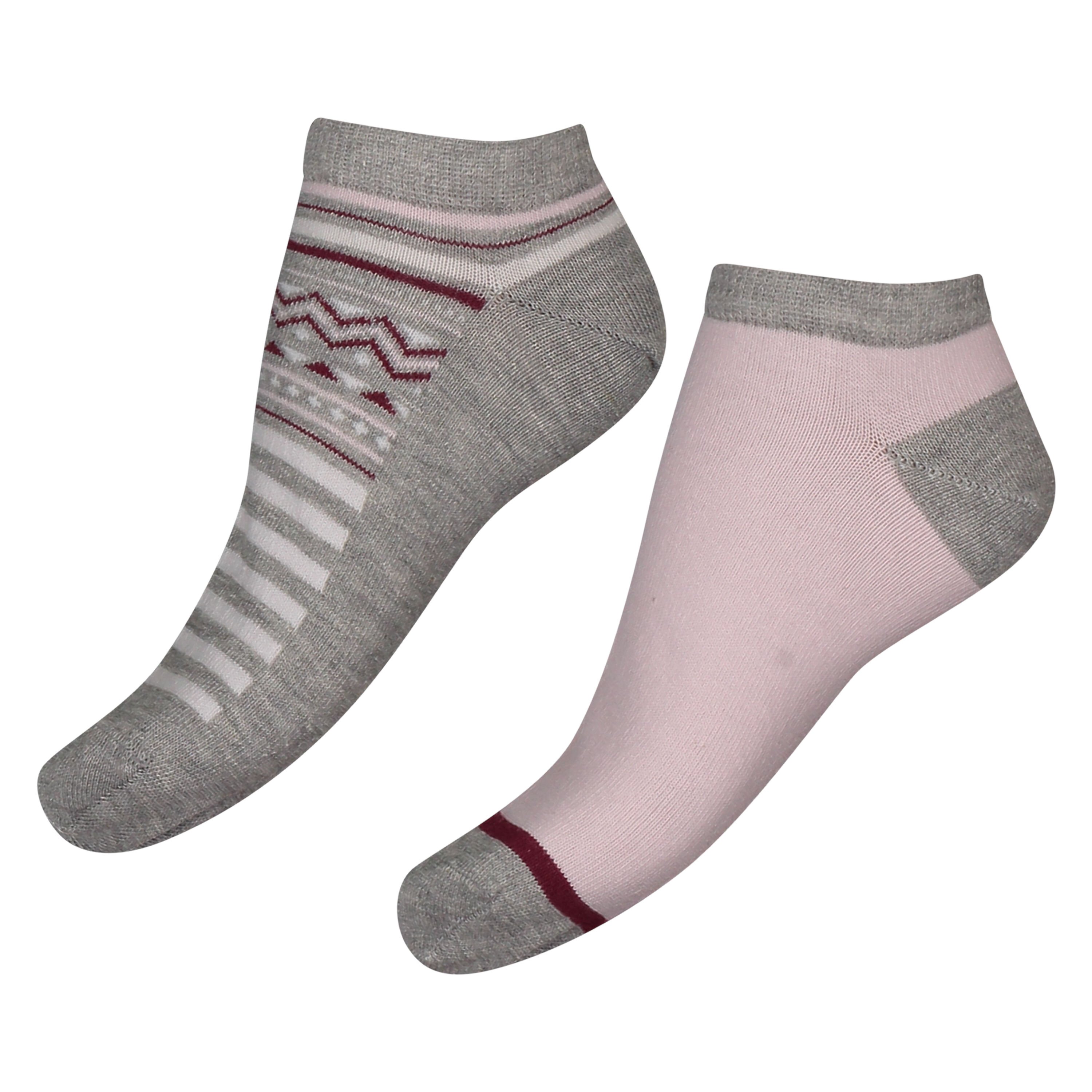 2-pakk-treningssokker i bomull, Grå