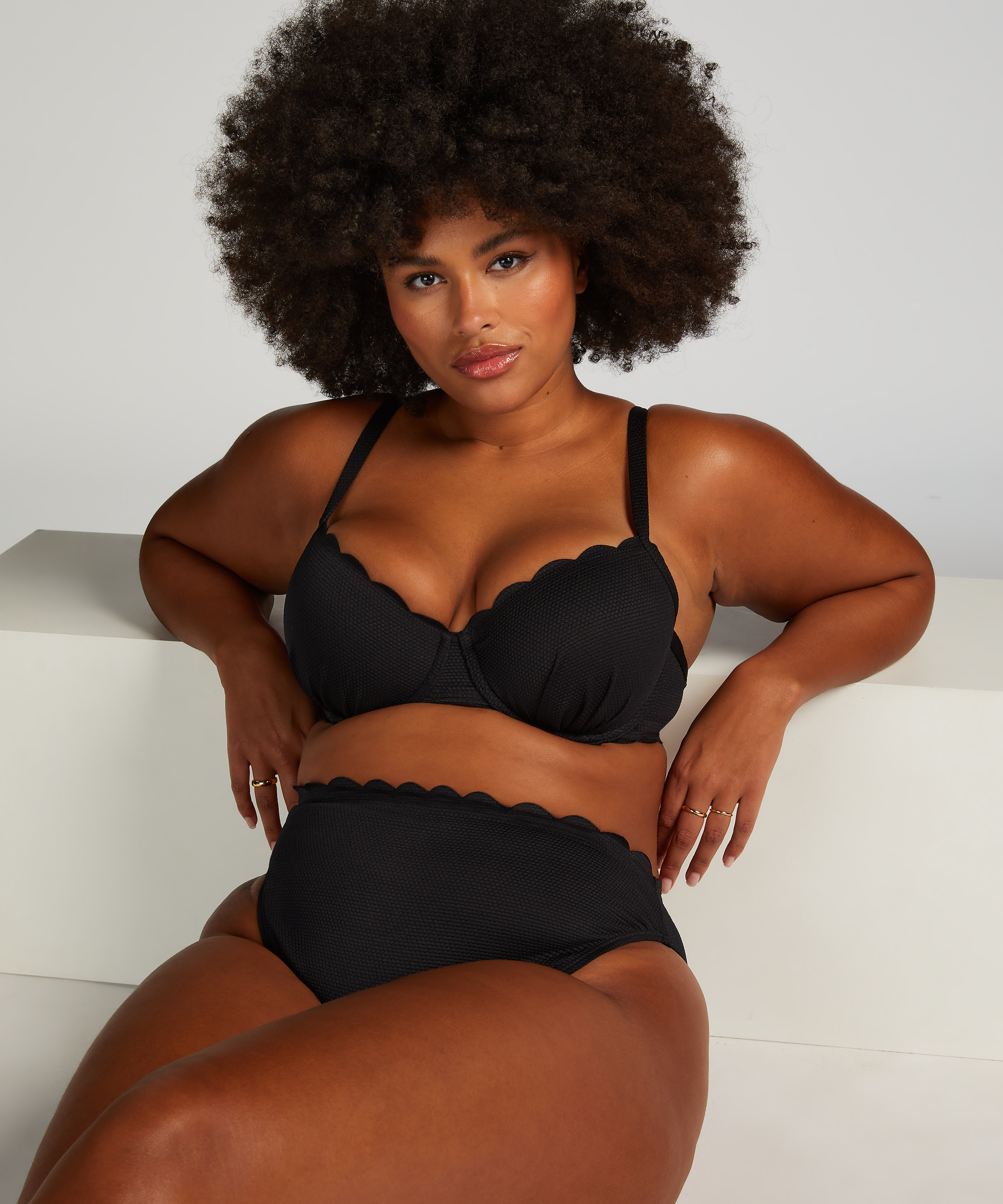 Rio Bikini Underdel Scallop, Svart, main
