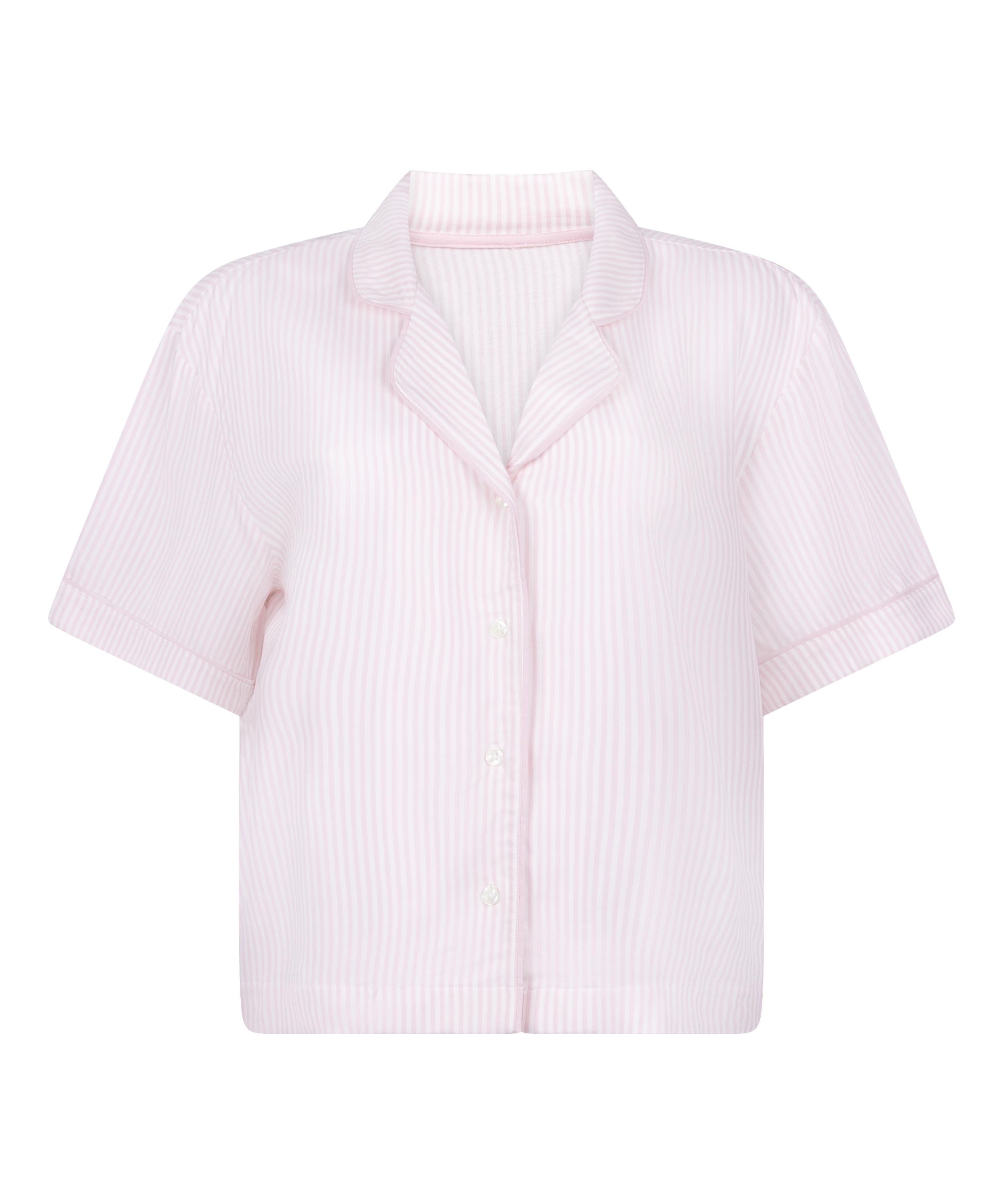 Pyjamasjakke med korte ermer, Rosa, main