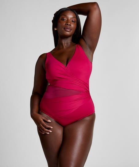 Badedrakt Shaping Shell Mesh, Rosa