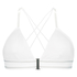 Casey polstret triangle-bralette i bomull, Hvit