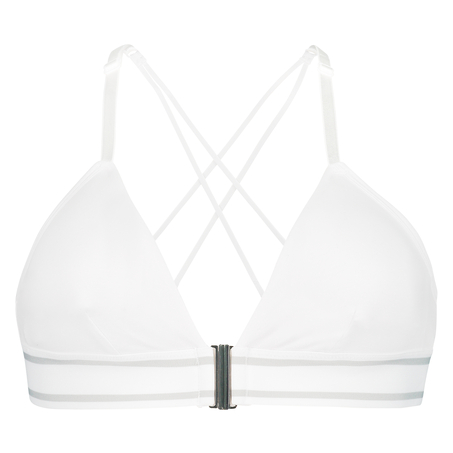 Casey polstret triangle-bralette i bomull, Hvit