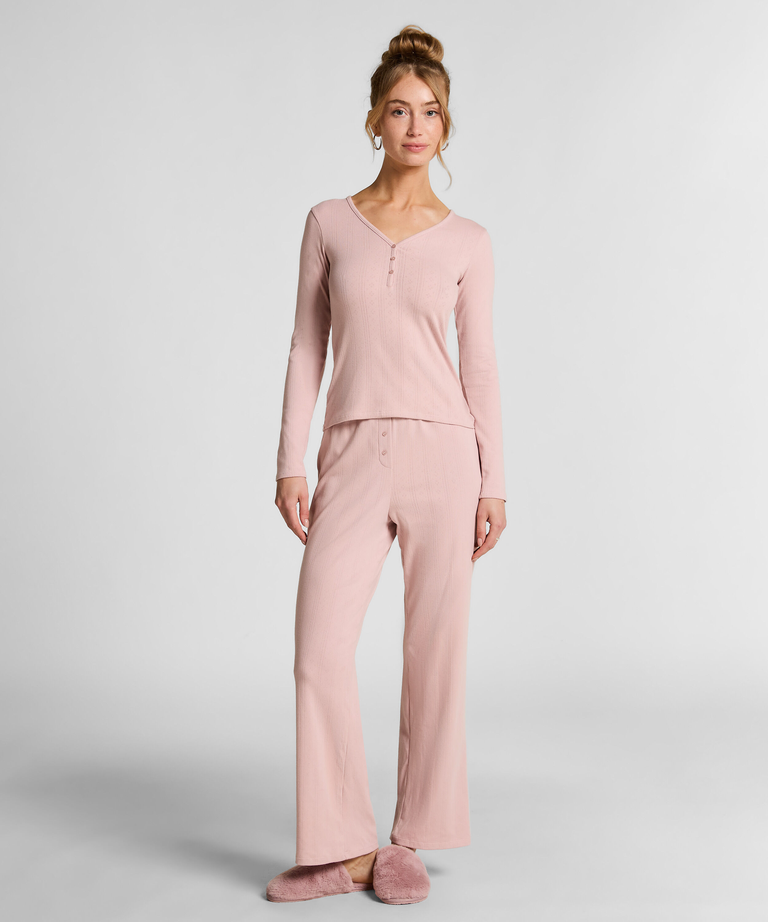 Pyjamabukser Pointelle, Rosa