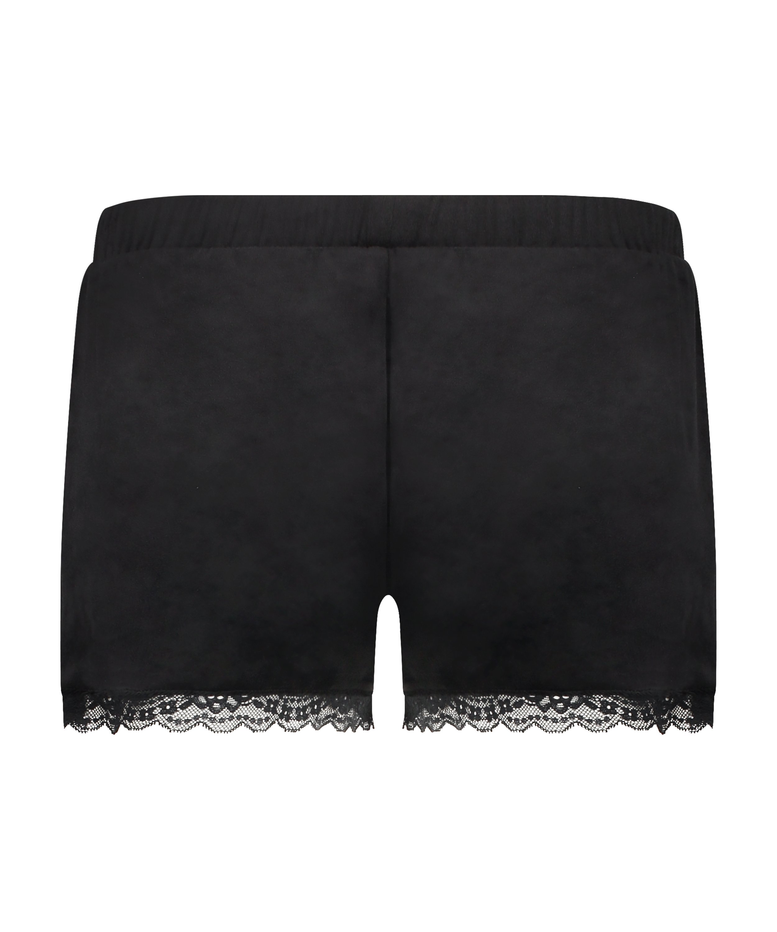 Velvet lace shorts, Svart, main