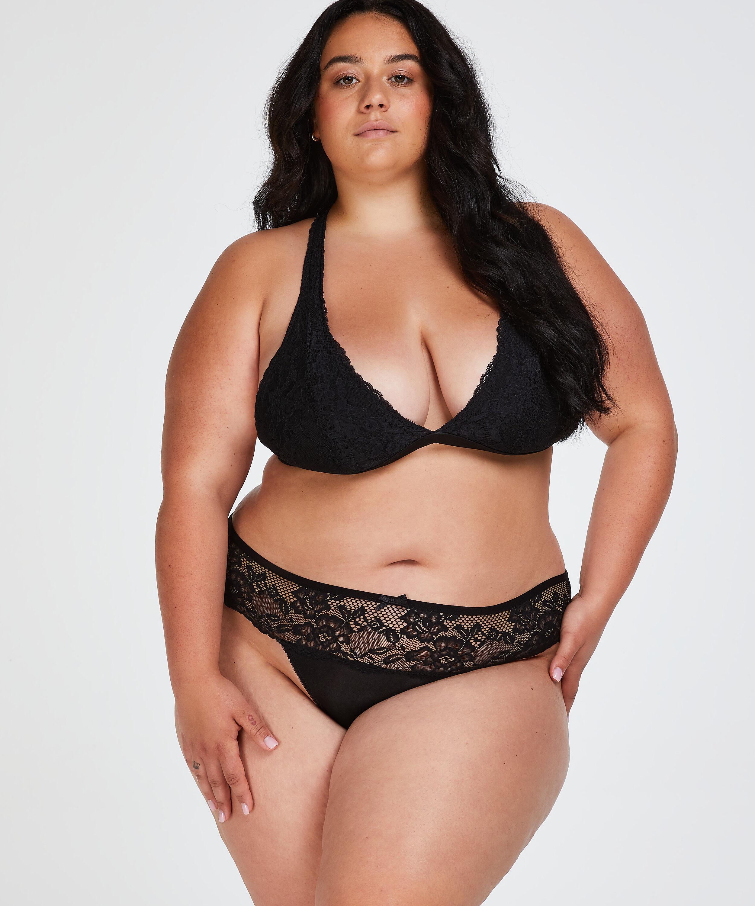 Hipster-string Bianca, Svart