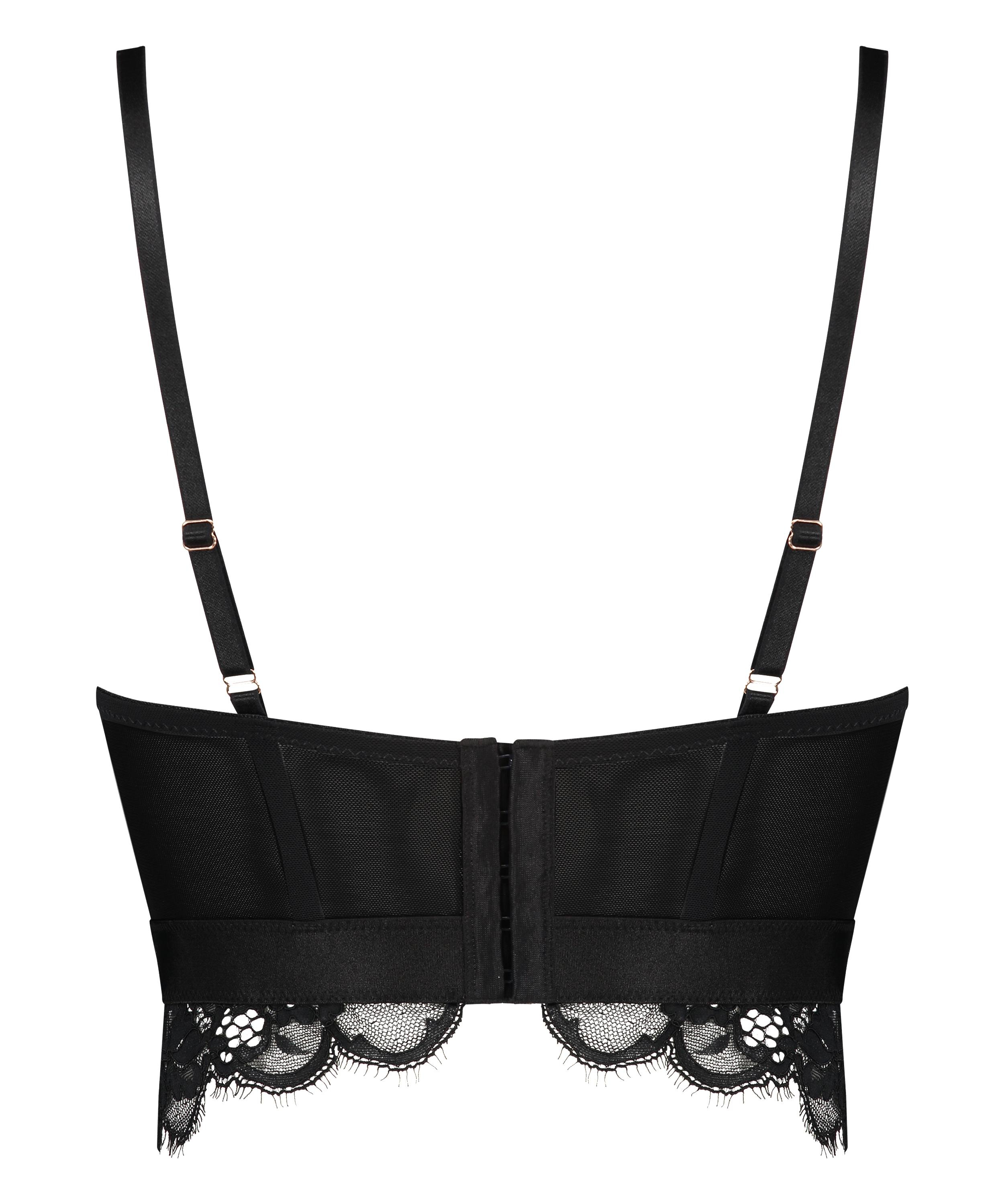 Heather foret longline-BH med b&oslash;yle, Svart, main