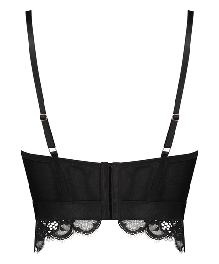 Heather foret longline-BH med b&oslash;yle, Svart