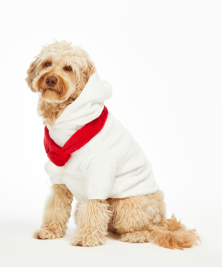 Fleece hunde-onesie, Hvit
