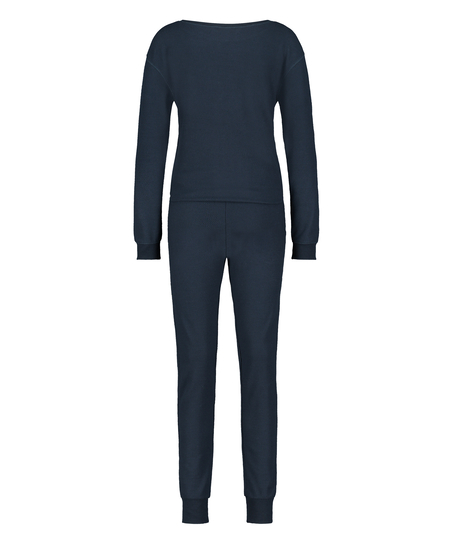Waffle pyjama set, Blå