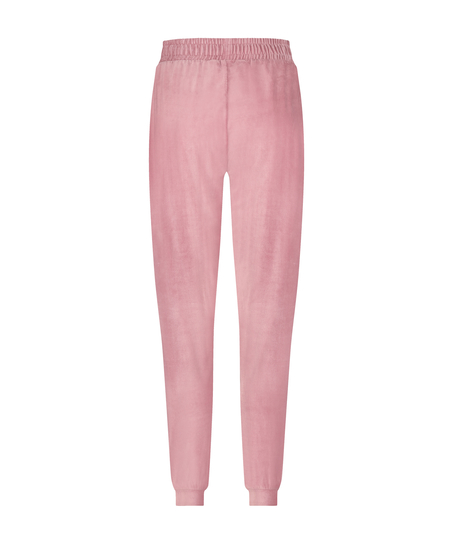 Joggebukser Velours Rib, Rosa