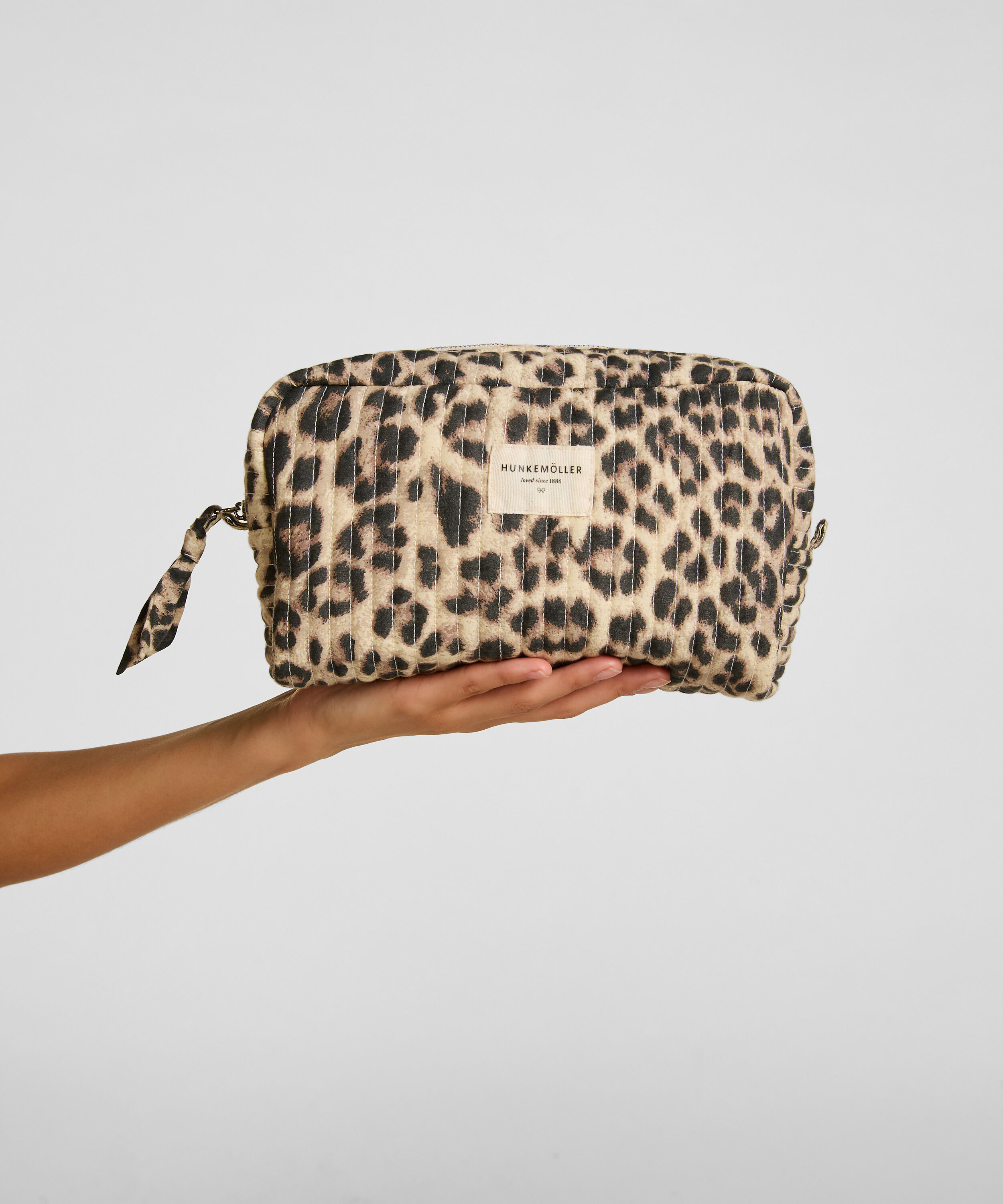 Sminkeveske Stor Leopard, Hvit