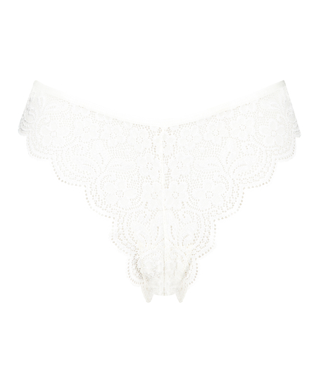 Slip brésilien jambe haute, Hvit