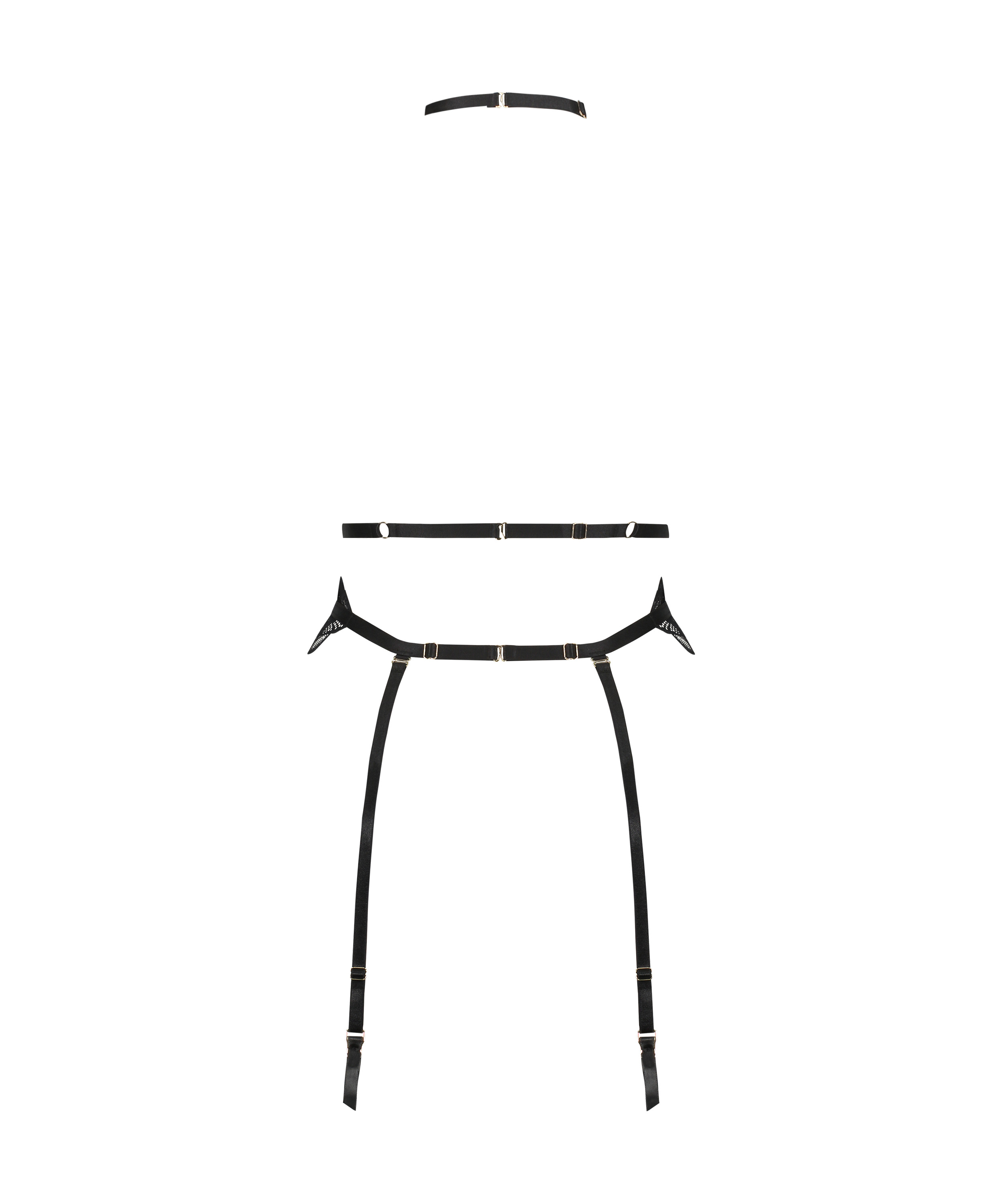 Private body choker harness, Svart, main