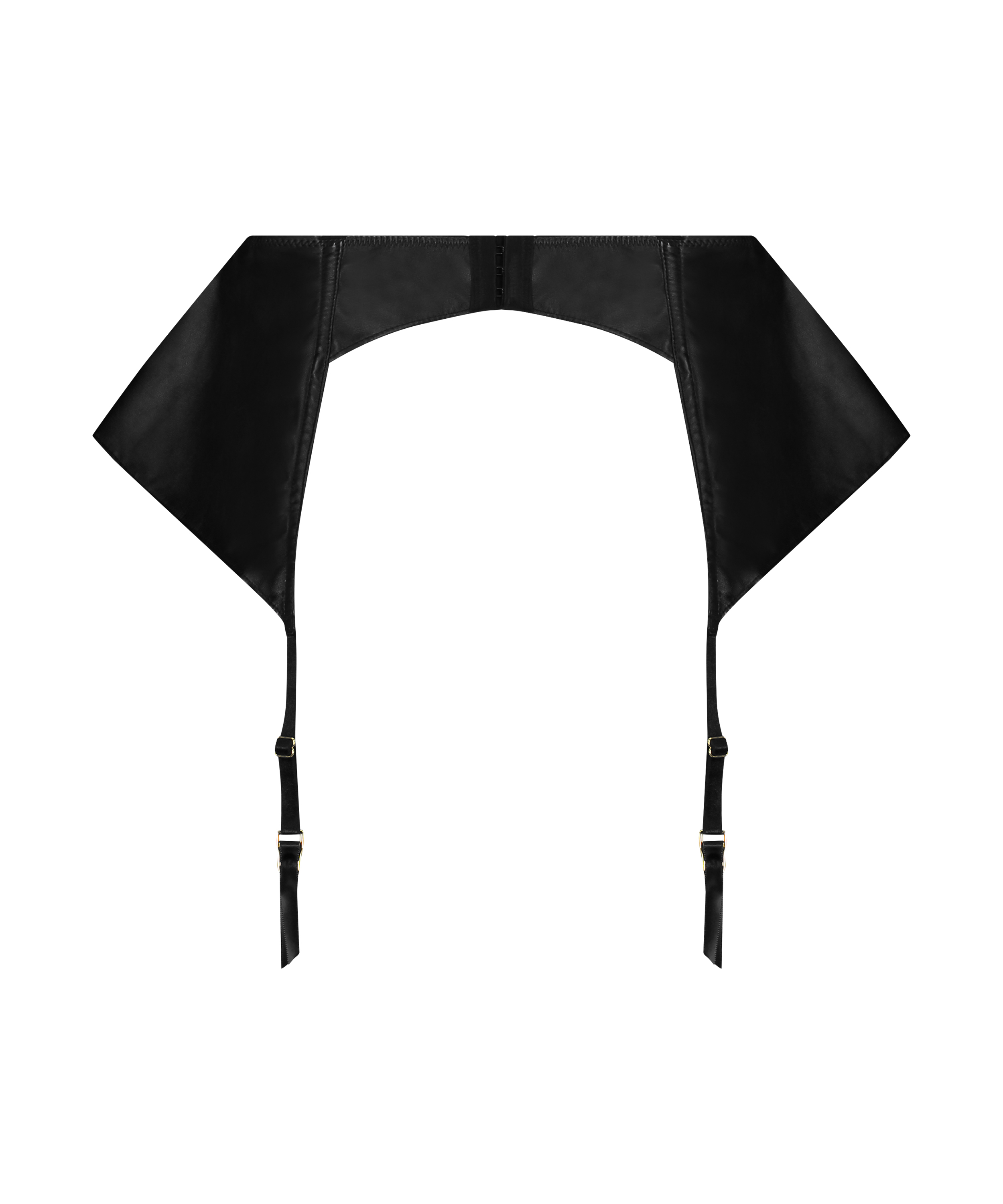 Private hofteholder med lærlook, Svart, main