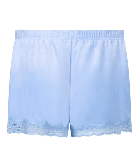 Shorts i blondevelur, Blå