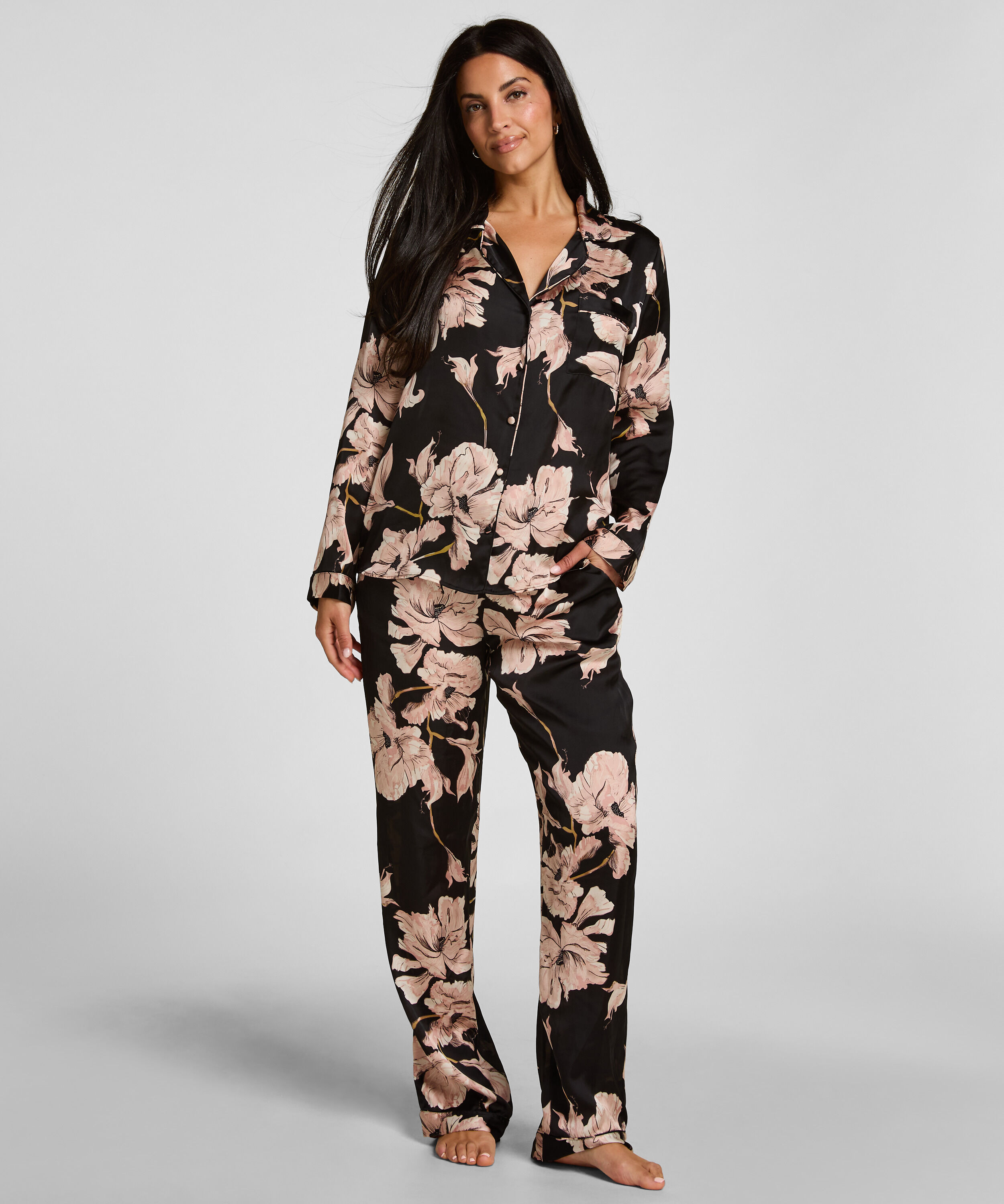 Pyjamasbukse Flower, Svart
