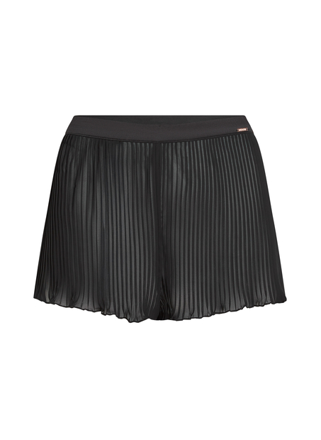 Plisse Short, Svart