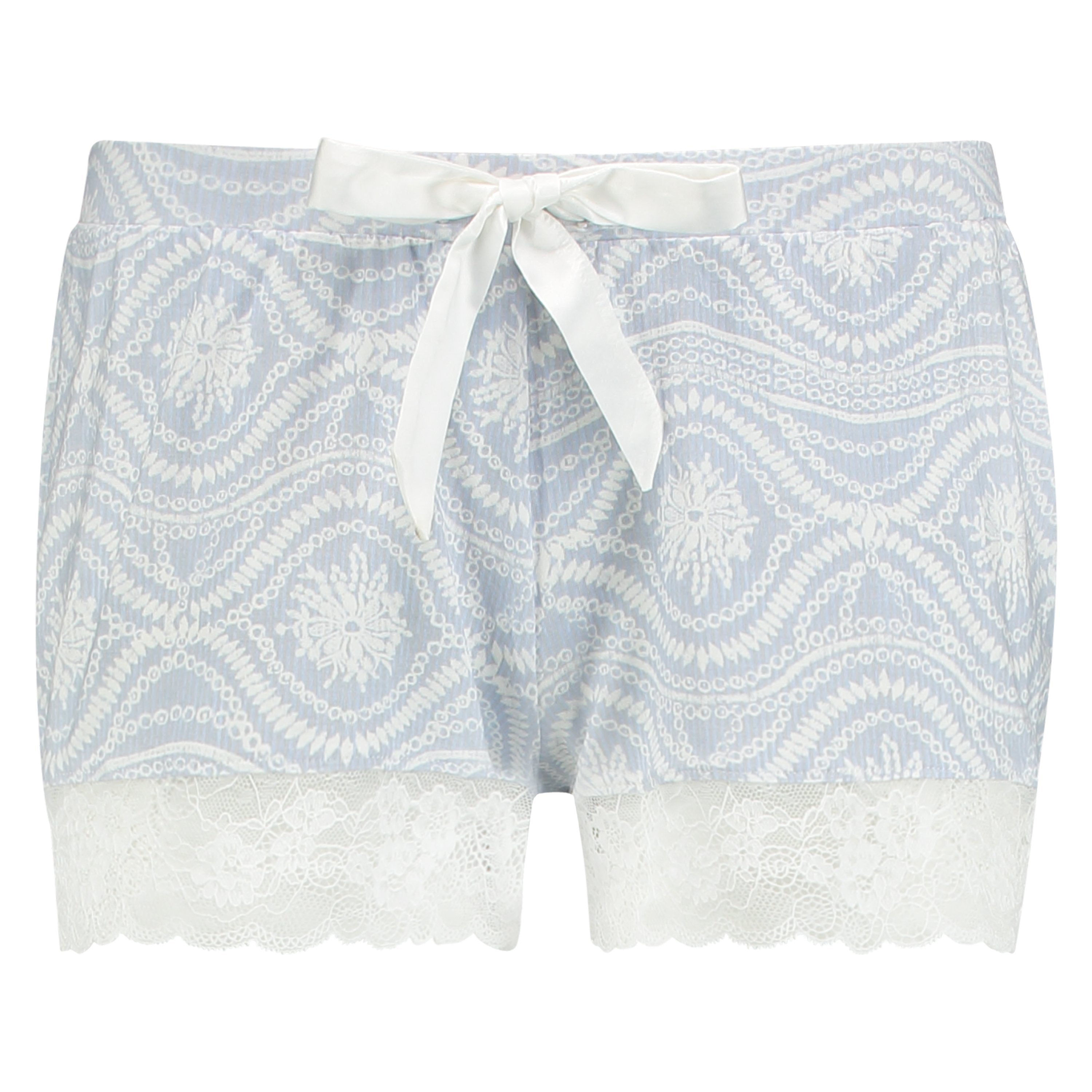 Pysjamashorts Jersey Lace, Bl&aring;, main