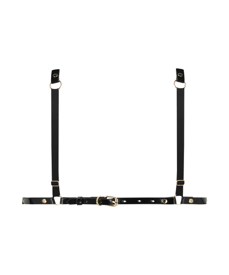 Bralette i imitert skinn, Svart