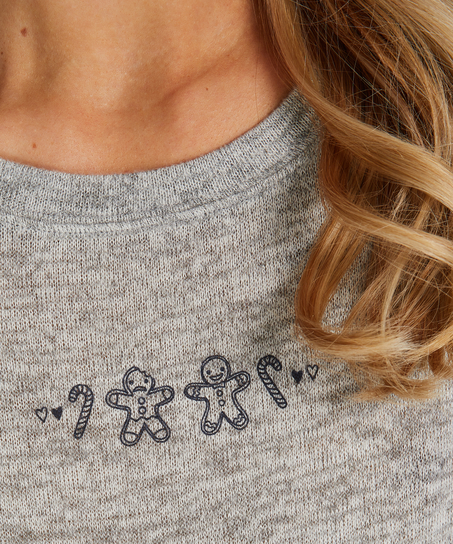 Gavesett lang pysjamas Jersey, Grå