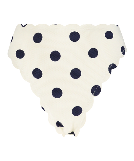 Scallop bikinitruse med h&oslash;y skj&aelig;ring, Hvit