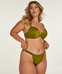 Palm polstret bikinitopp med push-up og spiler, Grønn