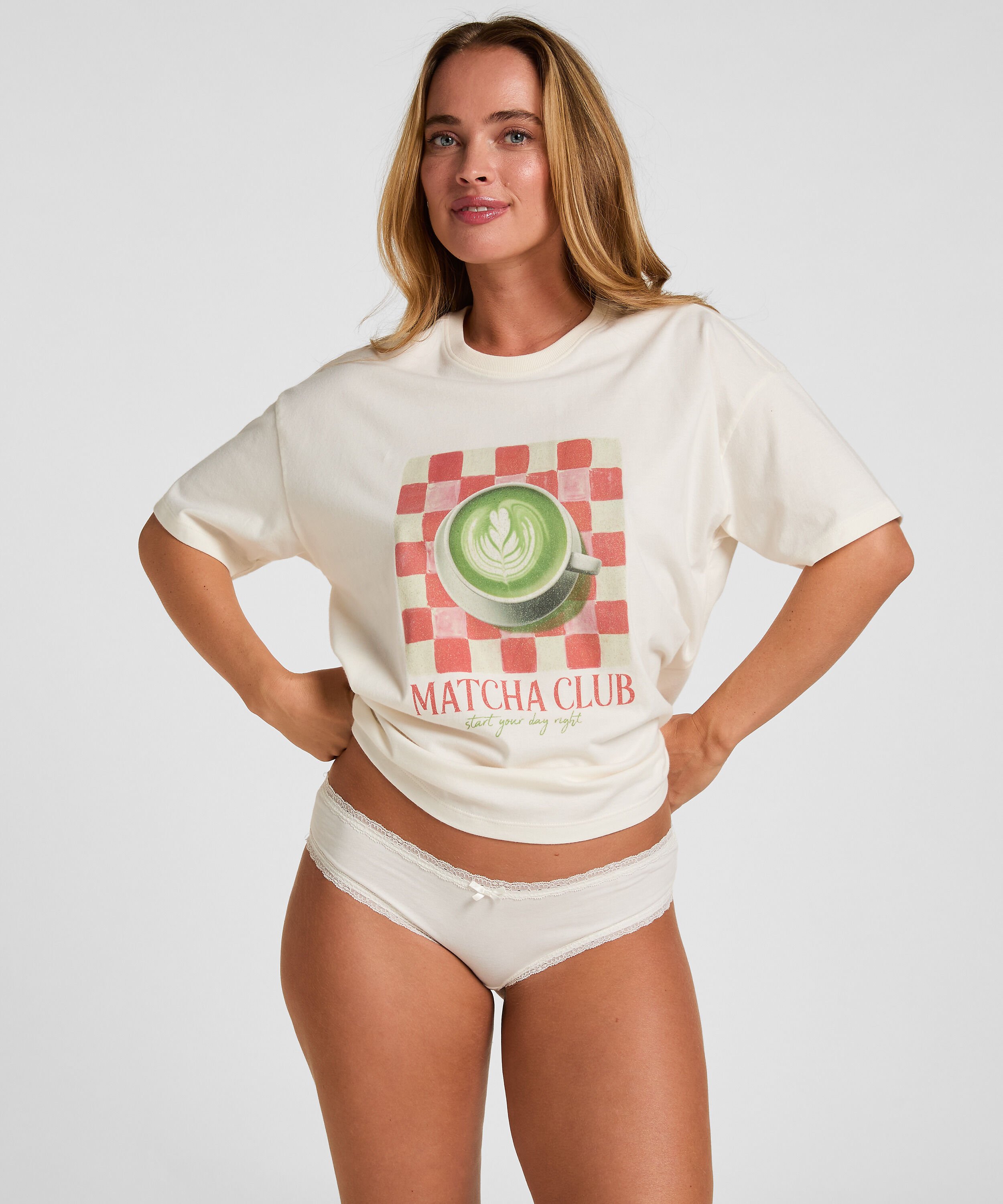 T-skjorte med Trykk, Hvit T-skjorte med Trykk, Hvit