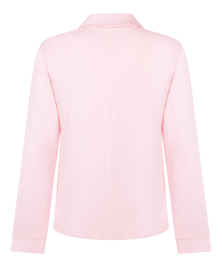 Essential langermet jakke i jerseystoff, Rosa