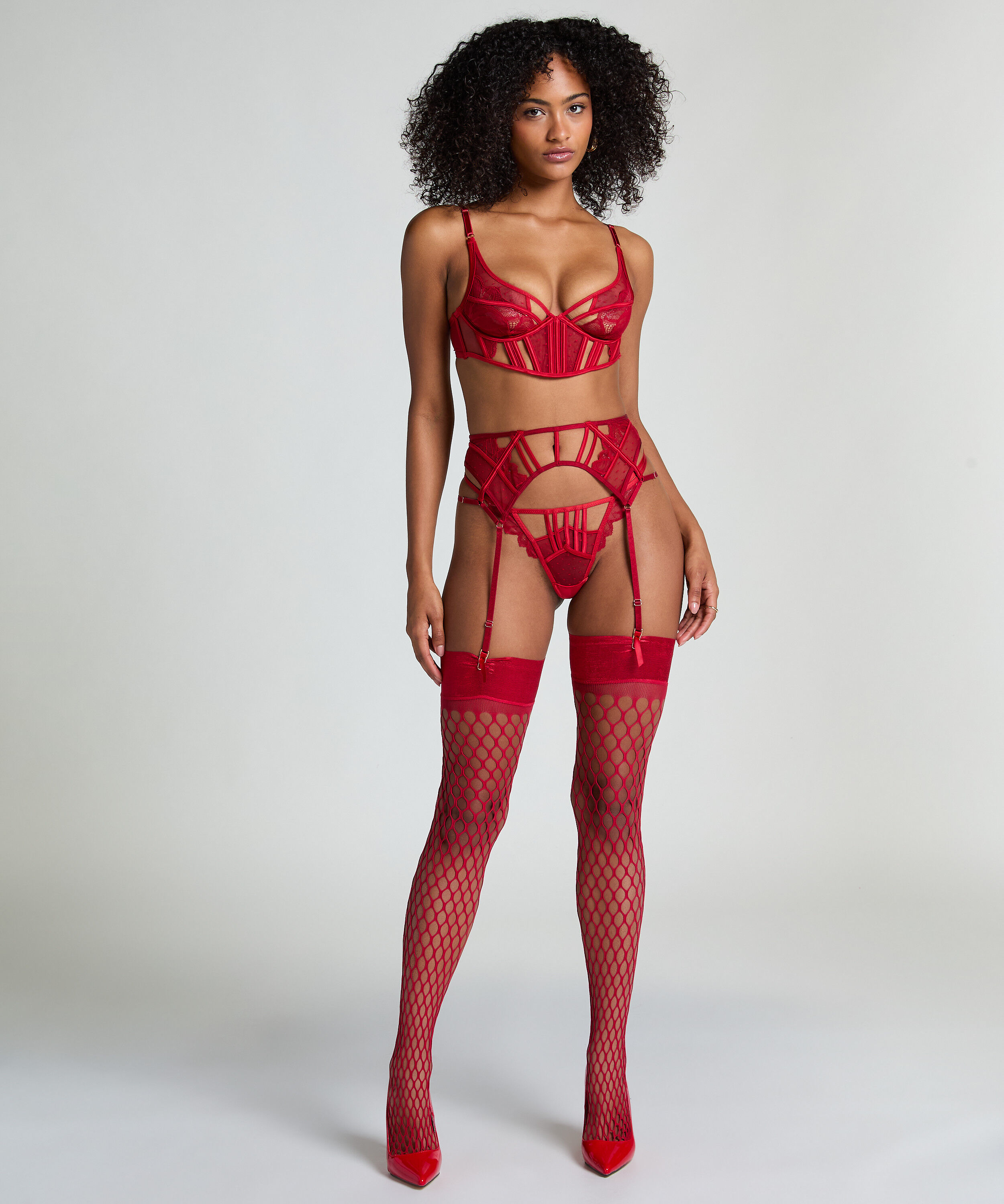 Private strømper Fisnet, Rød