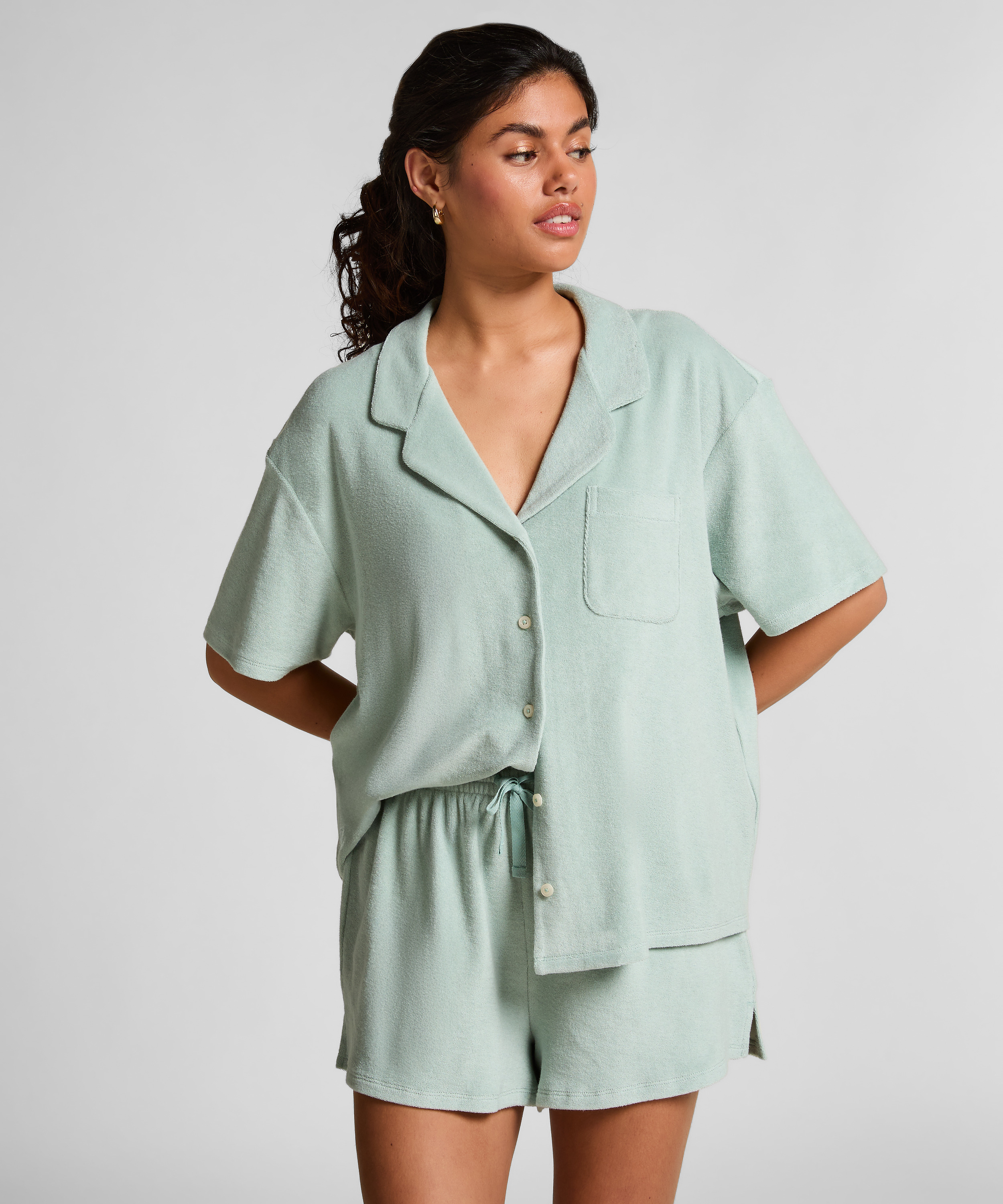 Short i frotté, Grønn, main