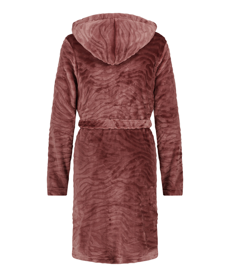 Fleece rib kort badekåpe, Lilla