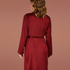 Satin fleece badekåpe, Rød