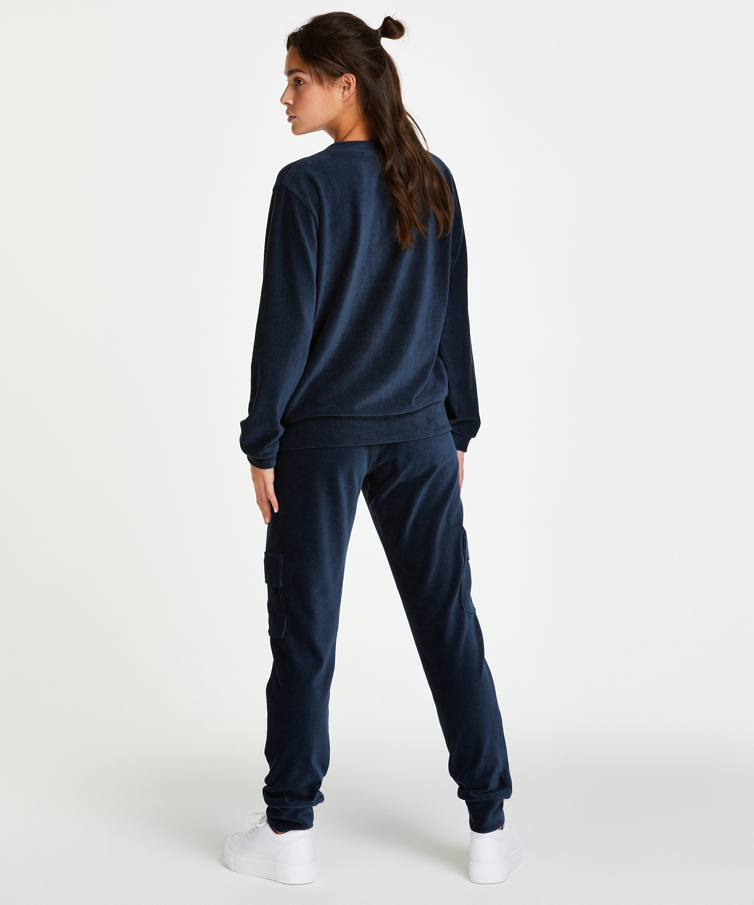 Langermet velvet topp, Blå, main