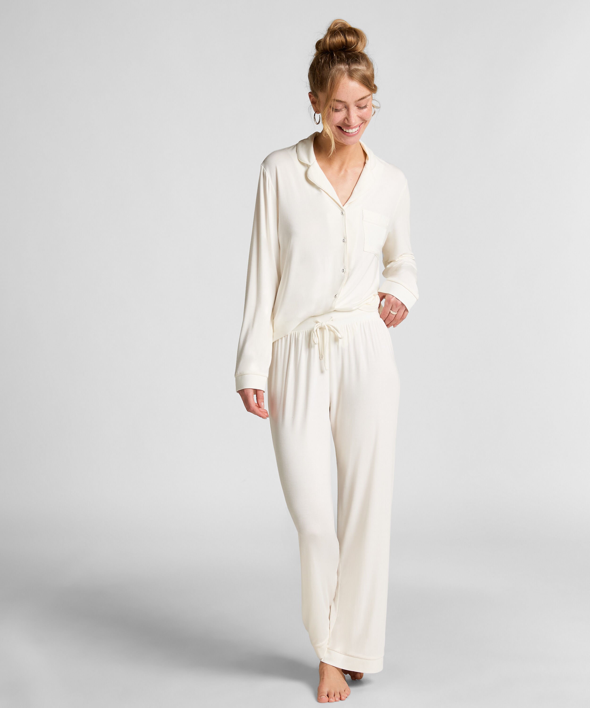 Essential bukser i jerseystoff, Hvit