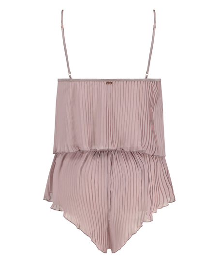 Chiffon pliss&eacute; camisole-sett, Lilla