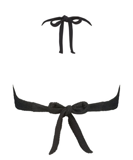 Bandeau Bikinitopp Crinkle, Svart