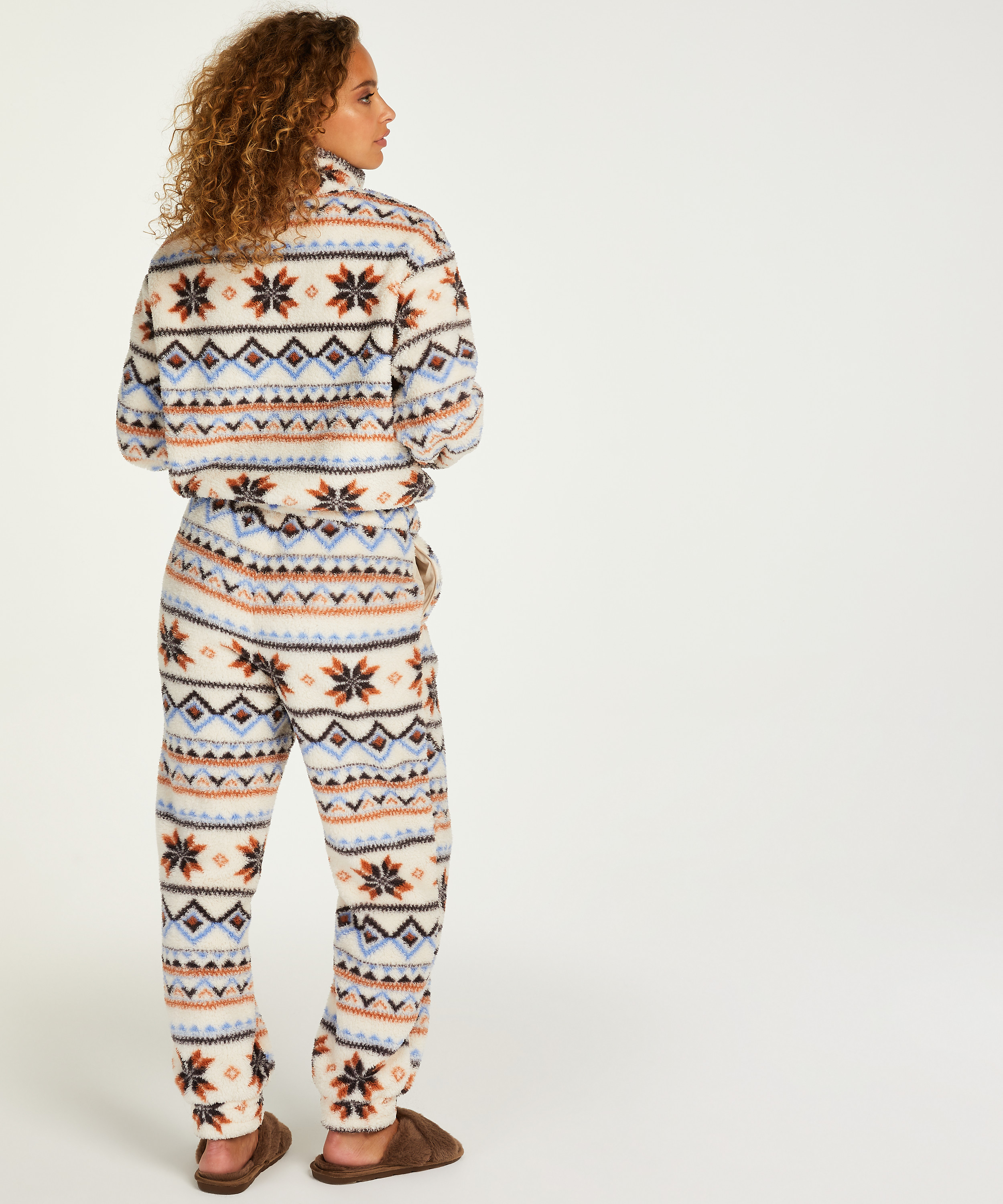 Fleece  joggebukse, Hvit, main