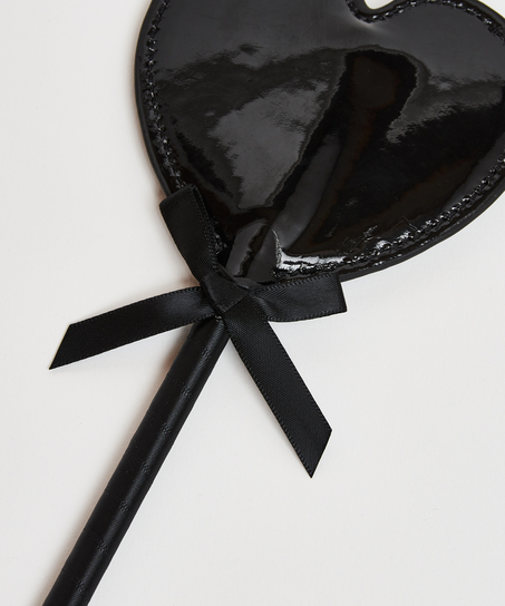 Private pisk med lærlook, Svart