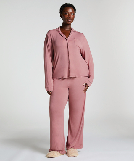 Essential langermet jakke i jerseystoff, Rosa