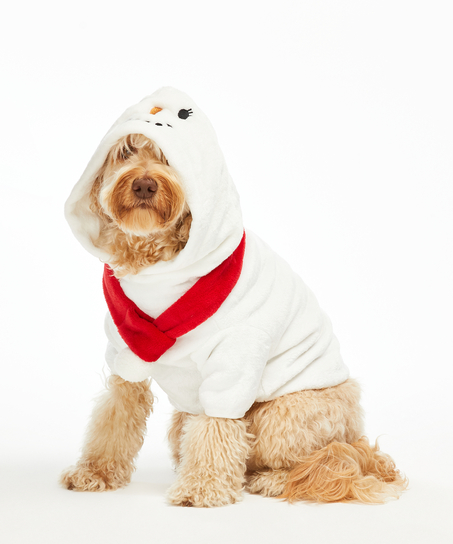 Fleece hunde-onesie, Hvit