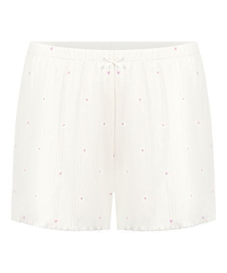 Pointelle Short, Hvit