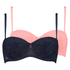 2 Strapless Padded Underwired Bras Lace, Bl&aring;