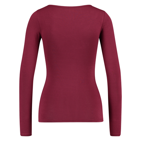 Top v-neck lace, R&oslash;d