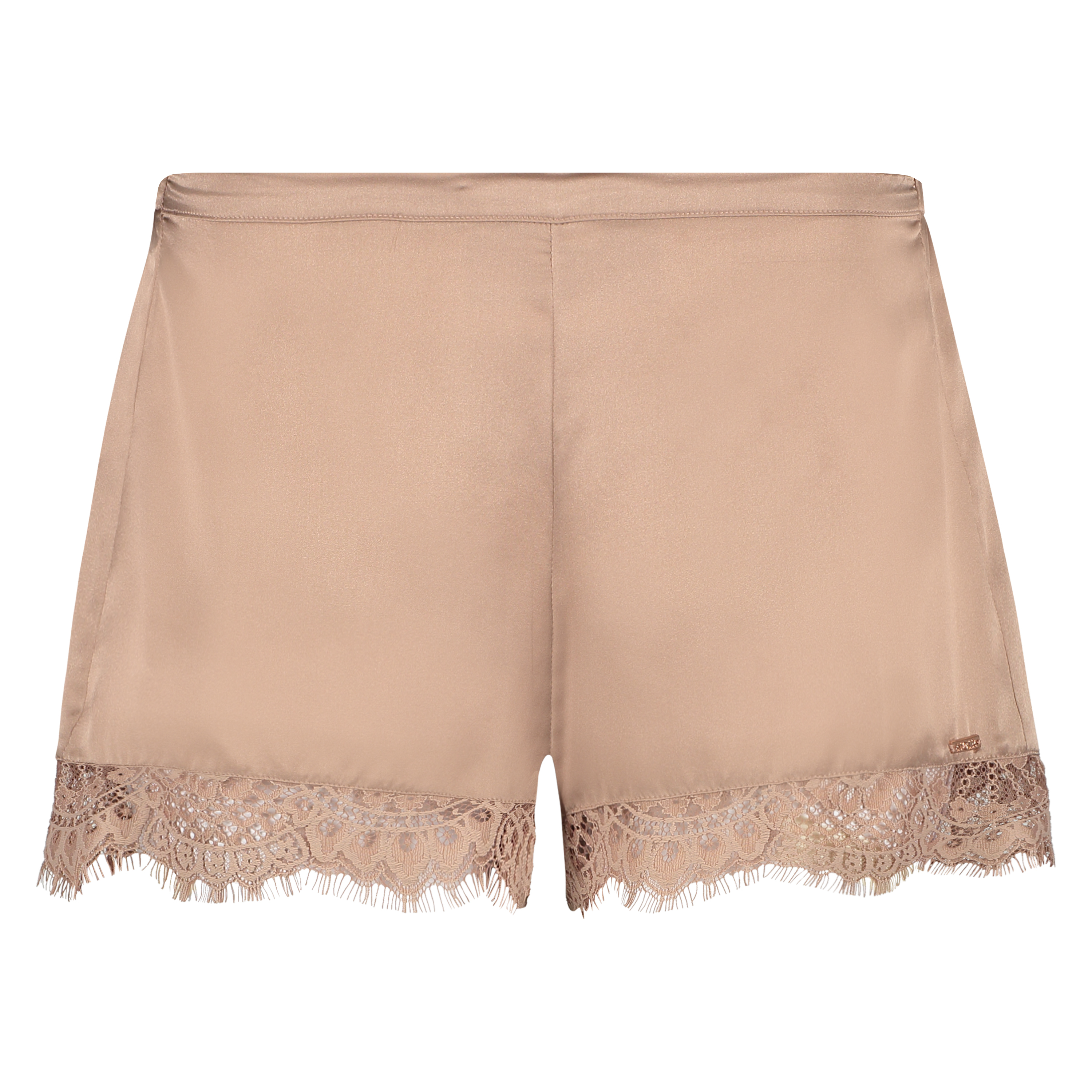 Scallop Lace silk pyjama shorts, Rosa, main