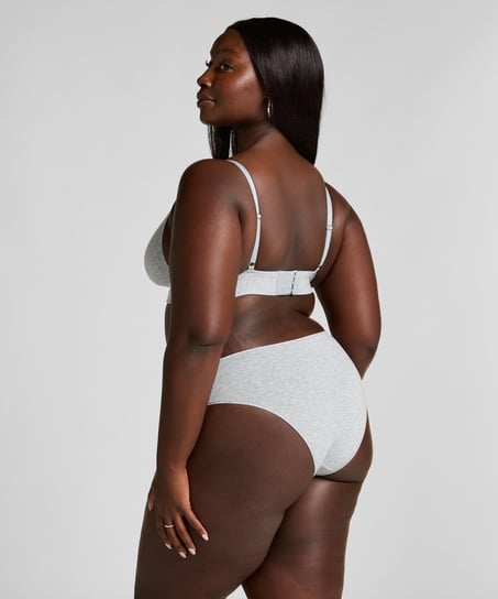 Brazilian med høye ben, i bomull, Grå