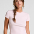 Ribbed Crew Neck Short-Sleeved Pyjama Top, Rosa