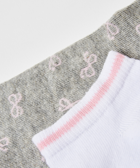 2-pakk-treningssokker i bomull, Grå