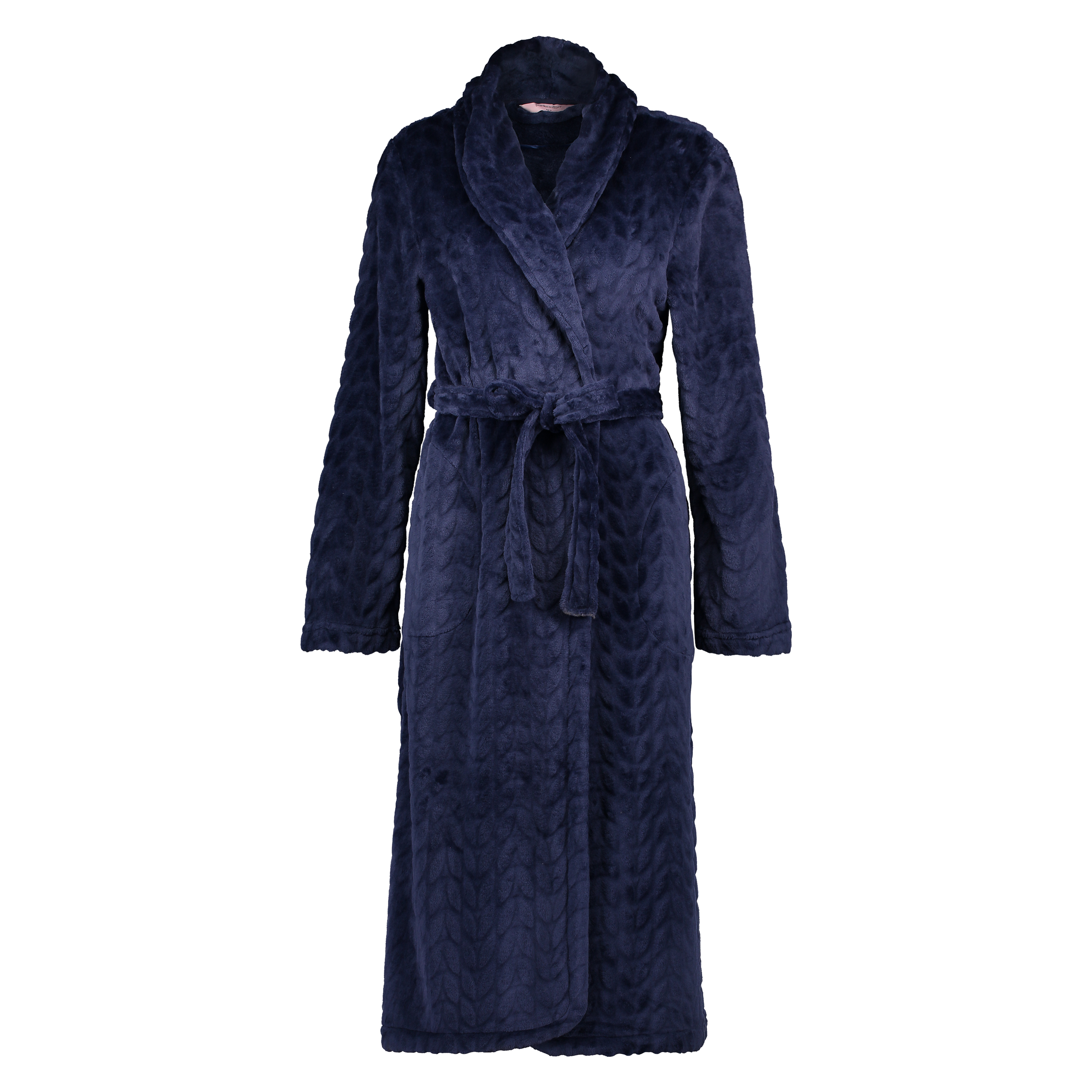 Leaves Fleece Bathrobe, Blå, main
