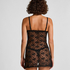 Darcy Slipdress Allover Lace, Svart